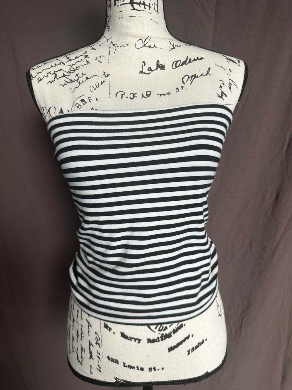 GAP Women's Black and White Striped Tube Top